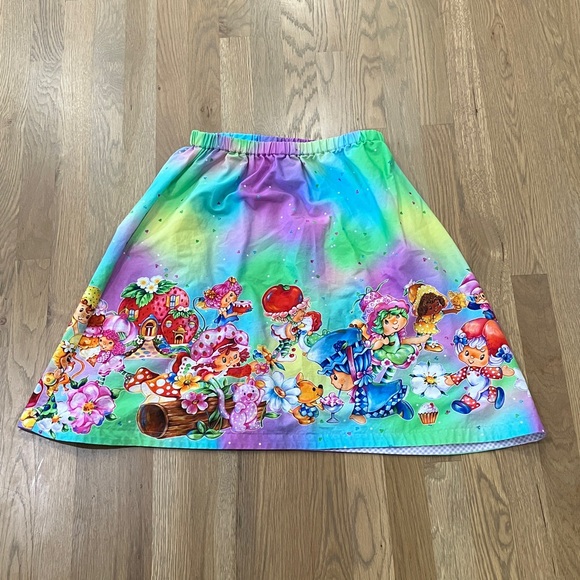 Strawberry Shortcake Dresses & Skirts - Strawberry Shortcake Cartoon Women’s Unique Handmade Rainbow Pocket Mini Skirt